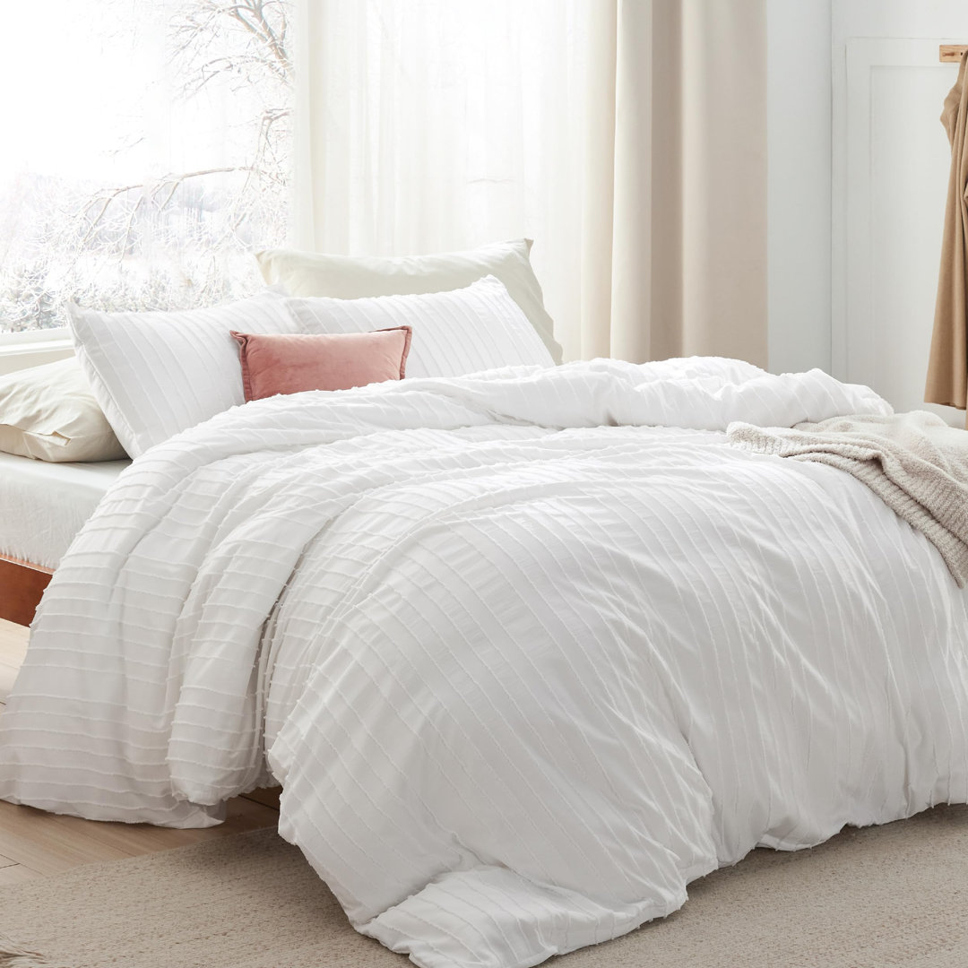 Essential Bedsure Shabby Elegance Striped Tufted Duvet Cover GentleSoft™️